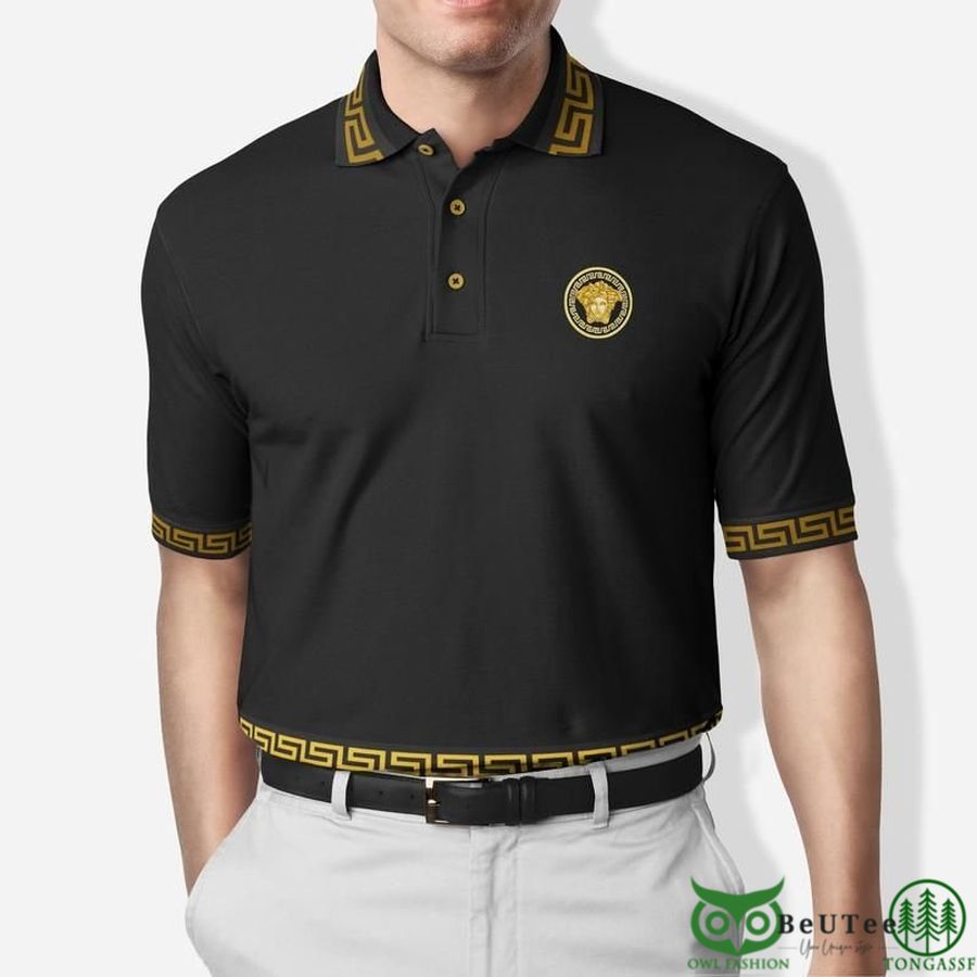 Limited Edition Versace Black Greca Polo Shirt