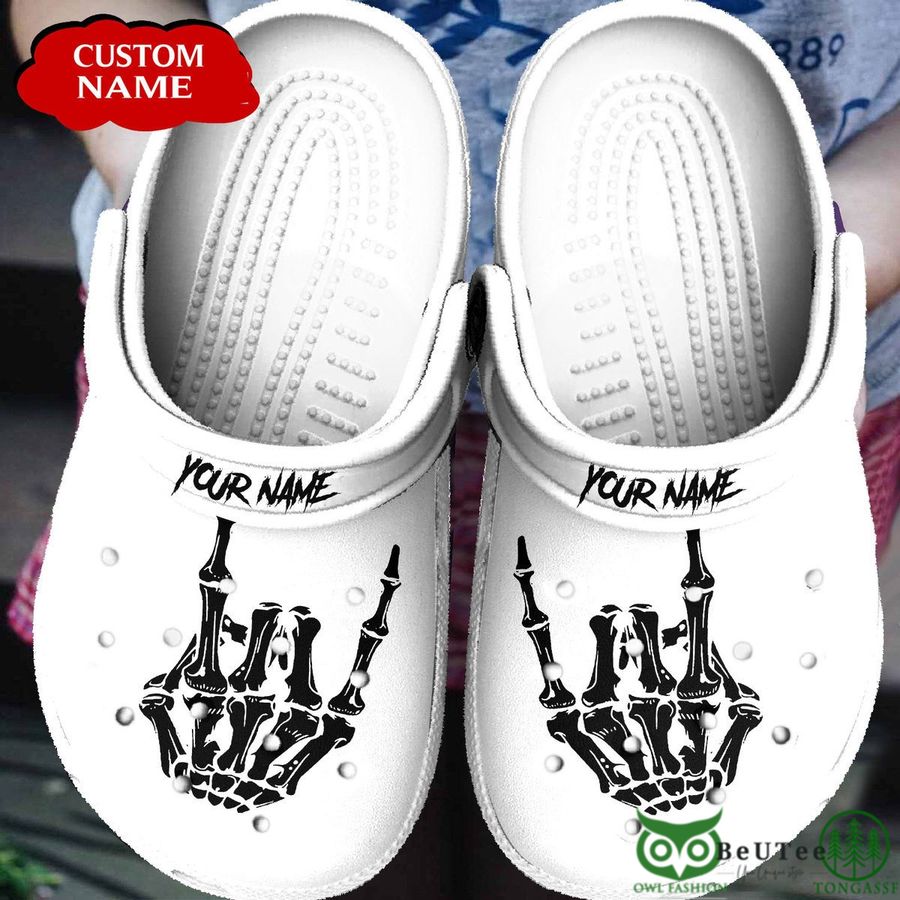 Personalized Trick or Treat Halloween White Clogs 