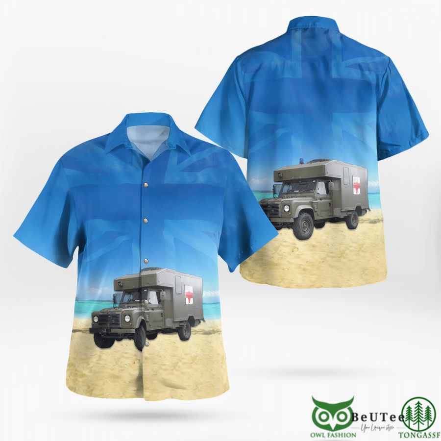 British Army Land Rover Battle Field Ambulance (BFA) Armed Forces Day Hawaiian Shirt