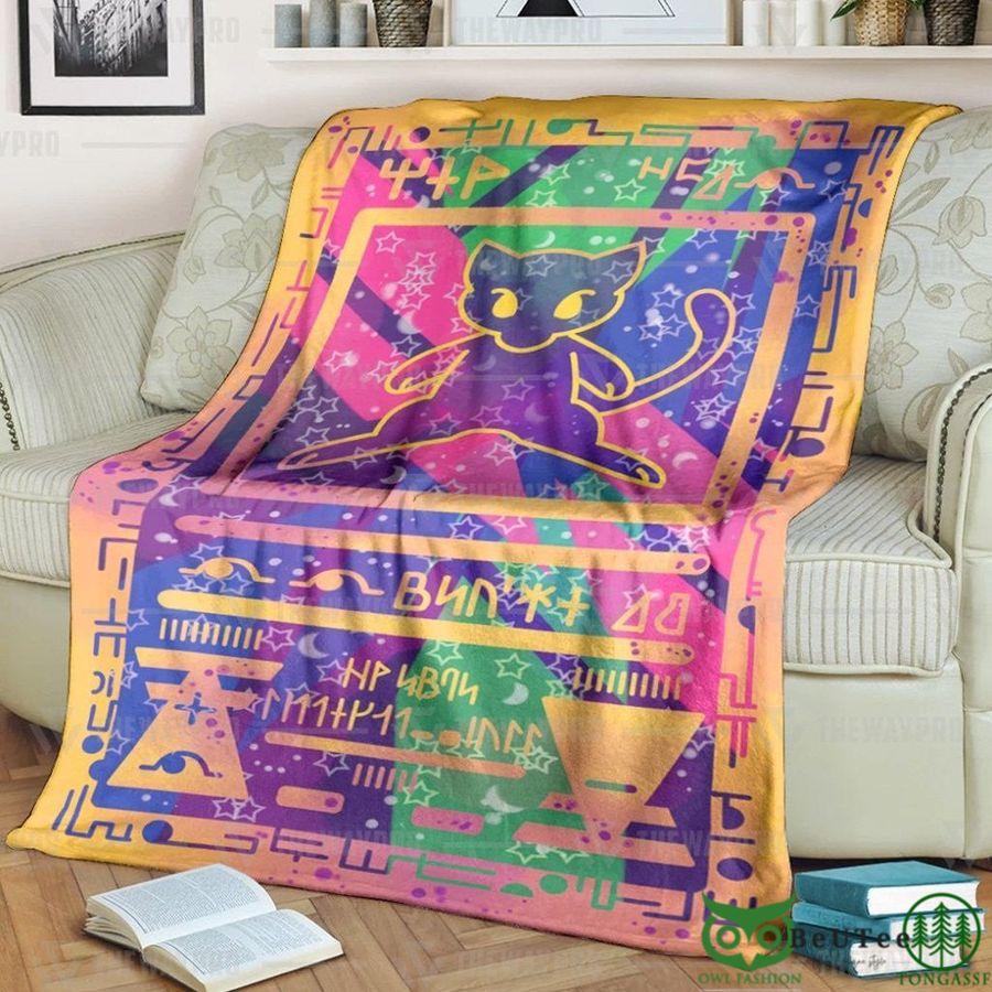 Anime PKM Ancient Mew Custom Soft Blanket