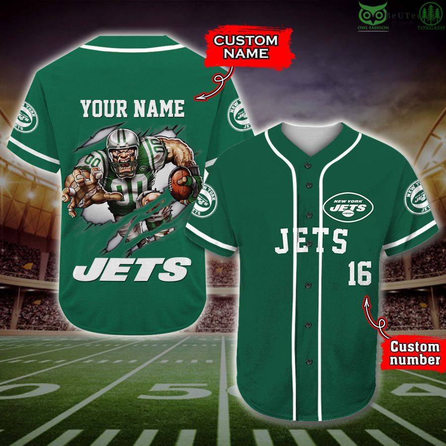 New York Jets Baseball Jersey NFL Fan Gifts Custom Name and Number