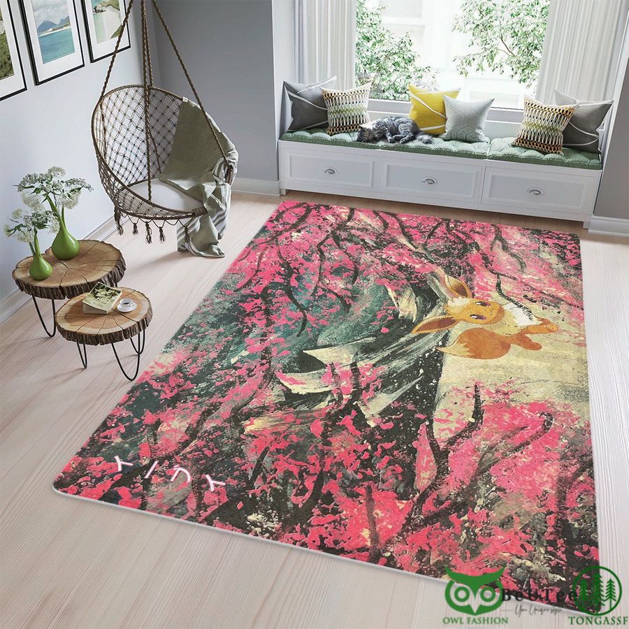 Cherry Blossom Eevee Forest Custom Rug