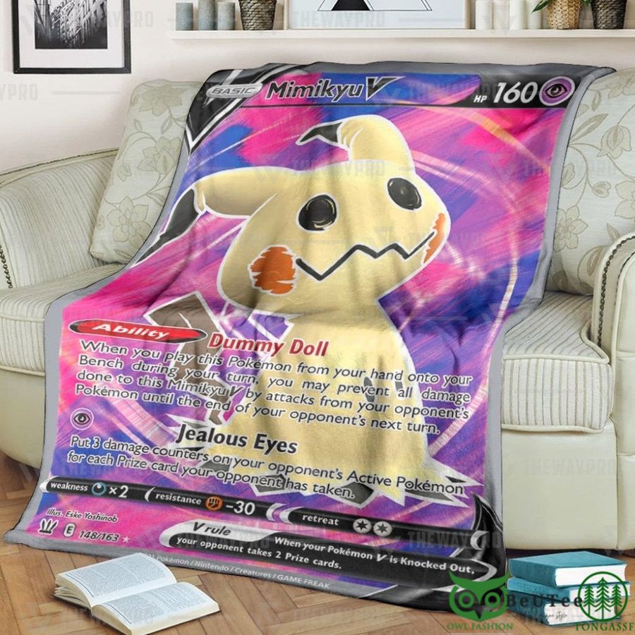 Anime PKM Mimikyu V Battle Styles Custom Soft Blanket