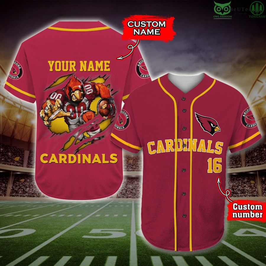 Arizona Cardinals Personalized Baseball Jersey - T-shirts Low Price