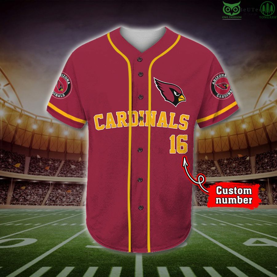 Arizona Cardinals Baseball Jersey NFL Fan Gifts Custom Name and Number -  Beuteeshop