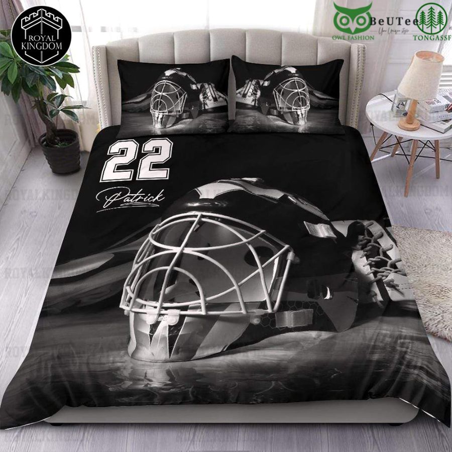 Custom Ice Hockey Players Helmet Bedding Set 