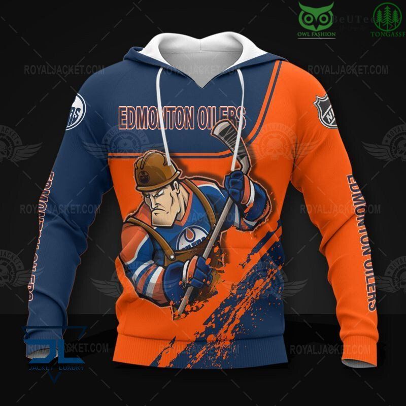 Edmonton Oilers Hockey Warriors NHL 3D Hoodie Sweatshirt Jacket