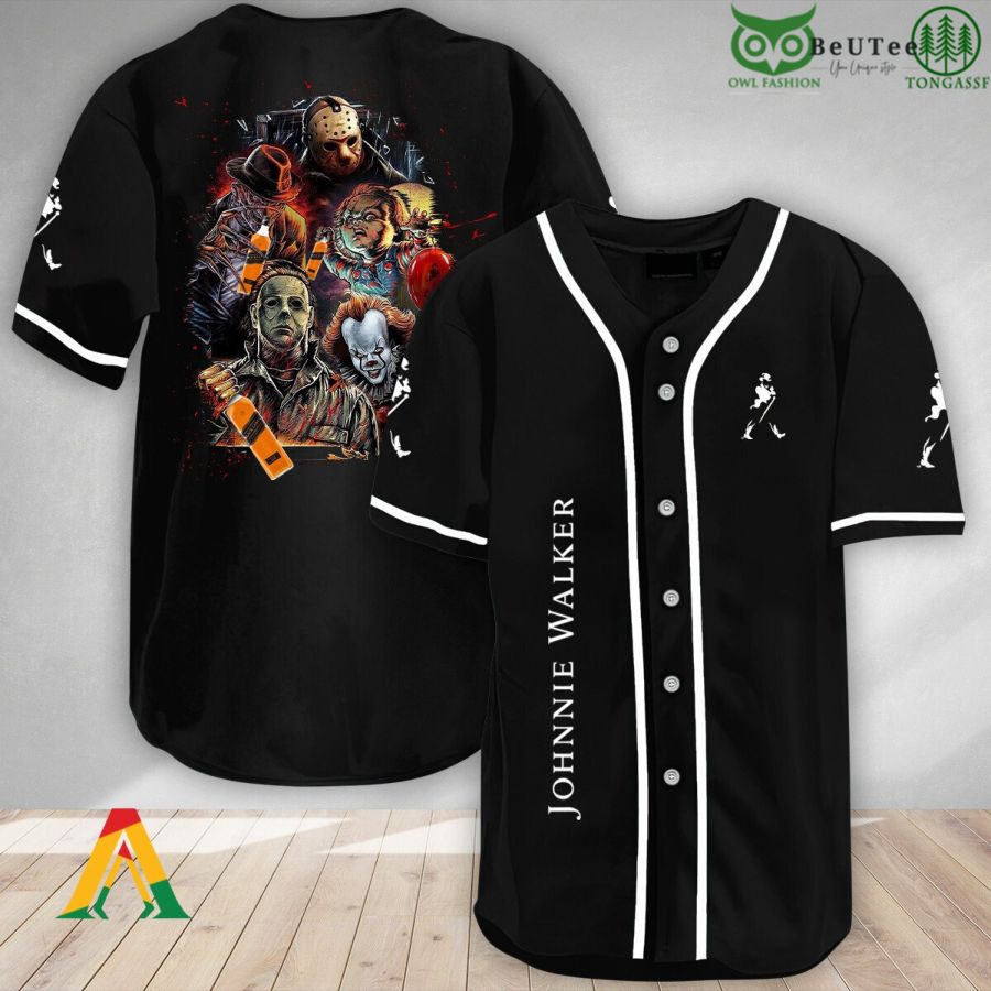 Halloween Horror Characters Johnnie Walker Baseball Jersey Shirt