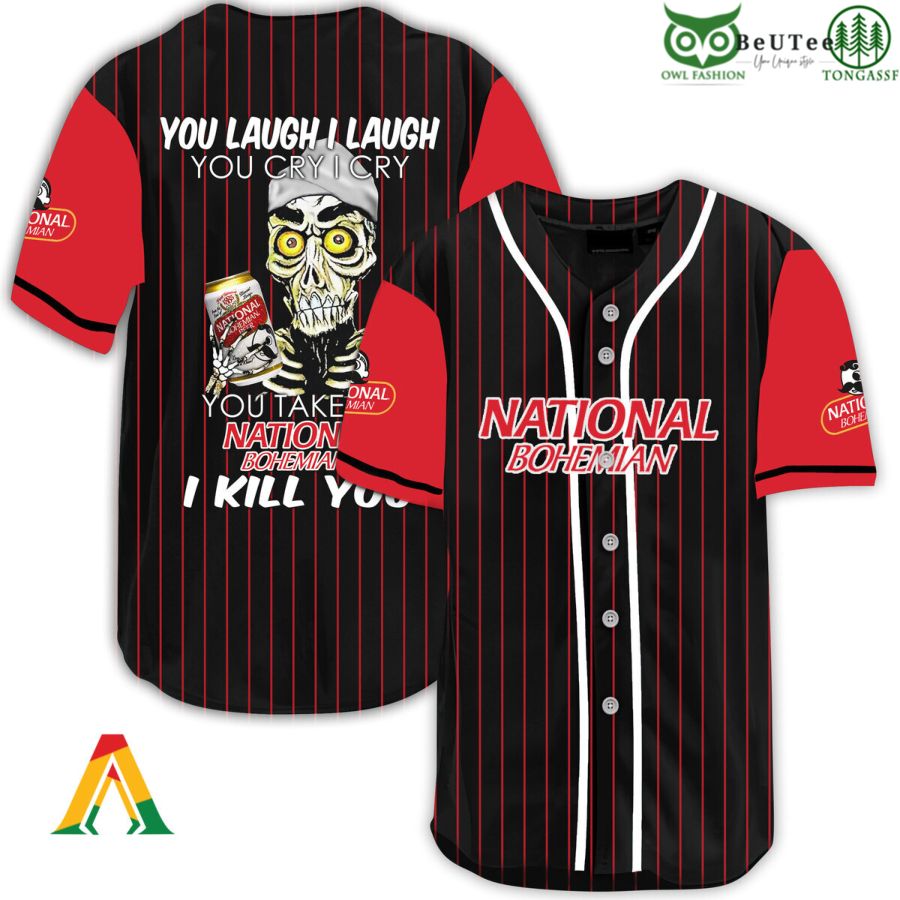 Laugh Cry Take My National Bohemian I Kill You Halloween Baseball Jersey Shirt