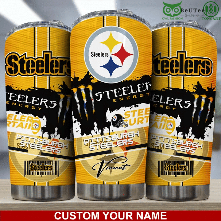 Pittsburgh Steelers Monster Energy Sponsor NFL Personalized Tumbler