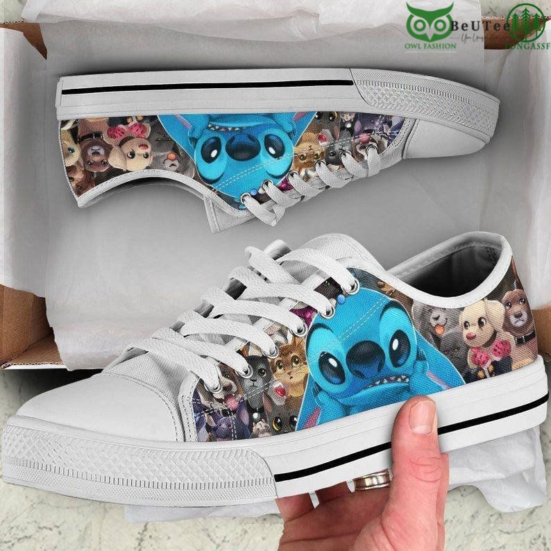 Cute Dogs Cats Pet Stitch Premium Low Top Shoes