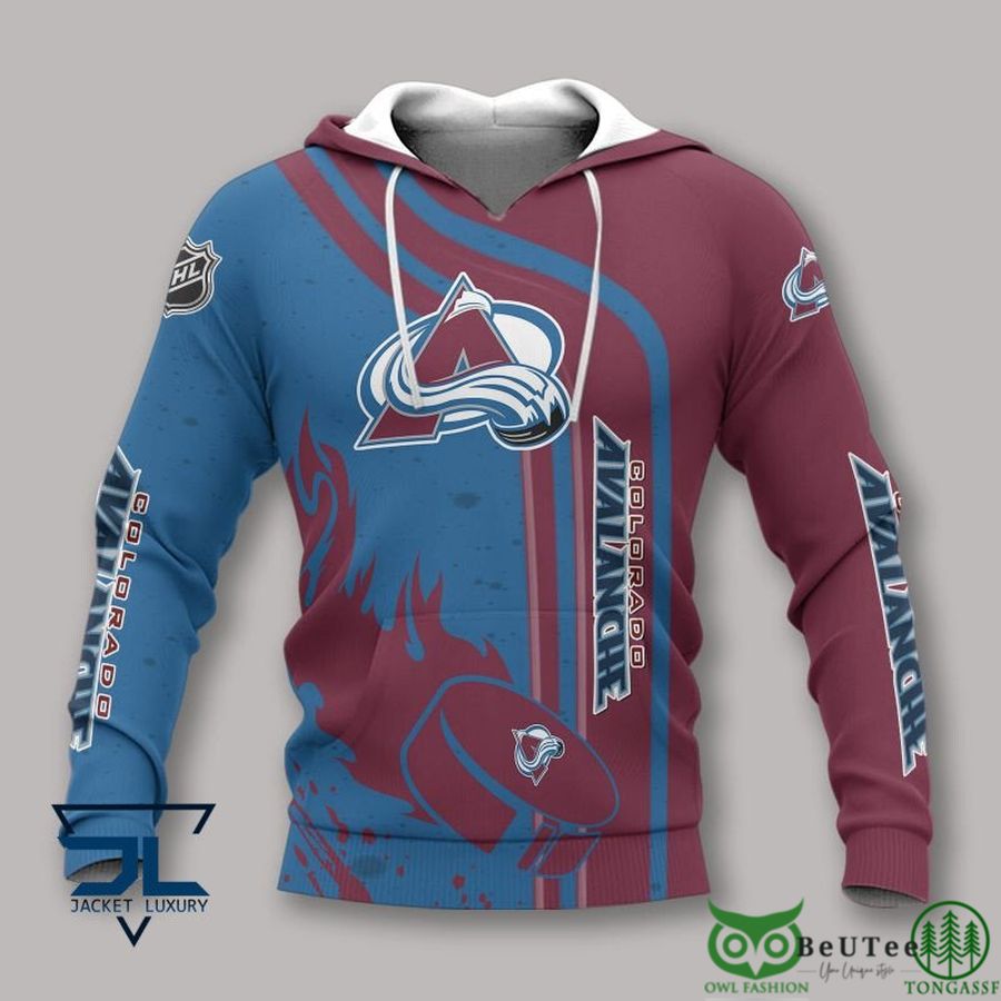 Colorado Avalanche NHL Fire 3D Hoodie Sweatshirt Jacket