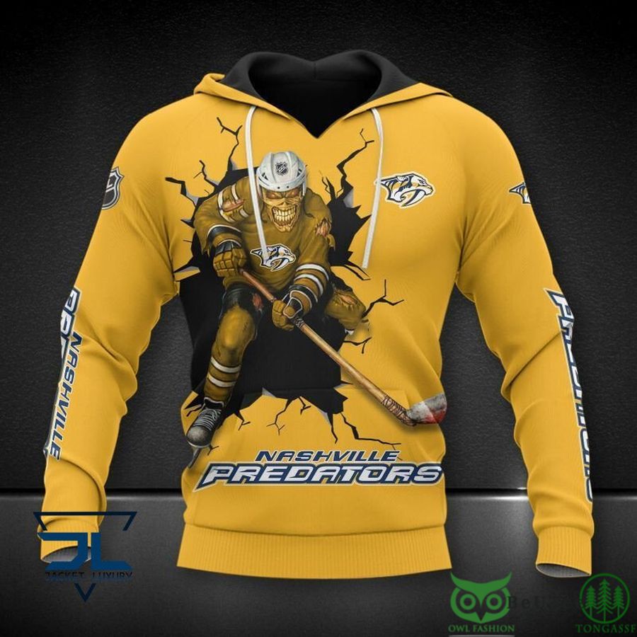 Nashville Predators NHL Skull 3D Printed Hoodie Sweatshirt Tshirt