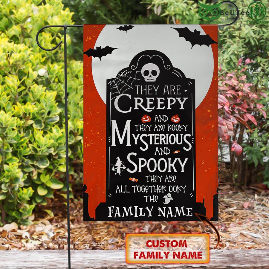 Happy Halloween They Are Creepy Custom Family Name Flag