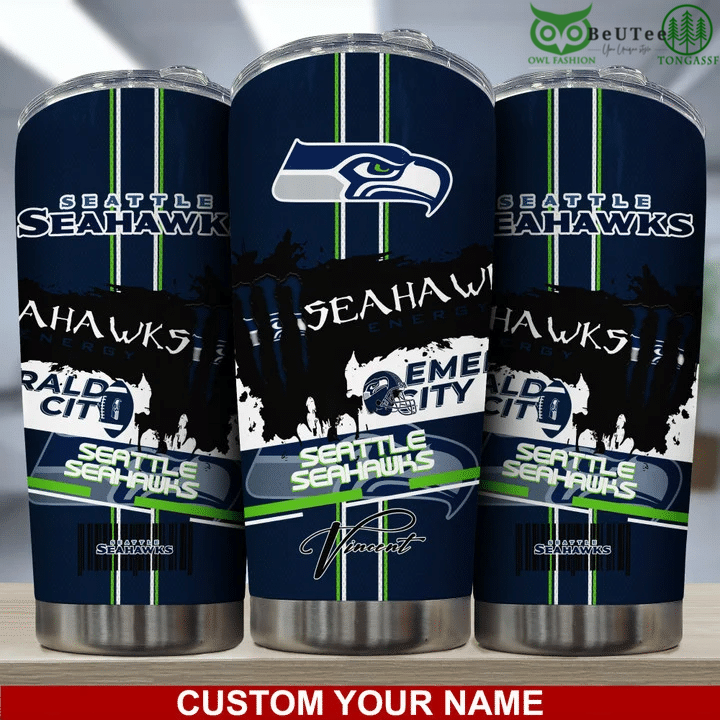 Seattle Seahawks Monster Energy Sponsor NFL Personalized Tumbler