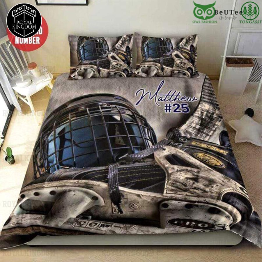 Custom Ice Hockey Player Items Bedding Set 