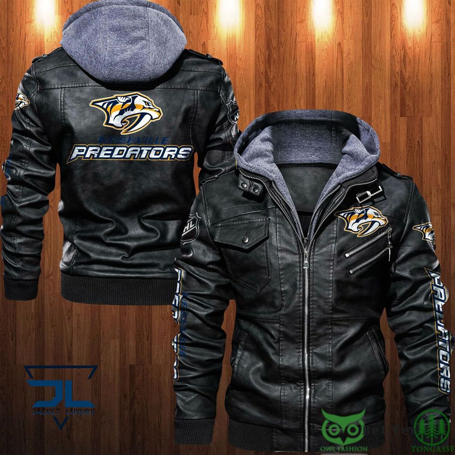 Nashville Predators NHL Black 2D Leather Jacket