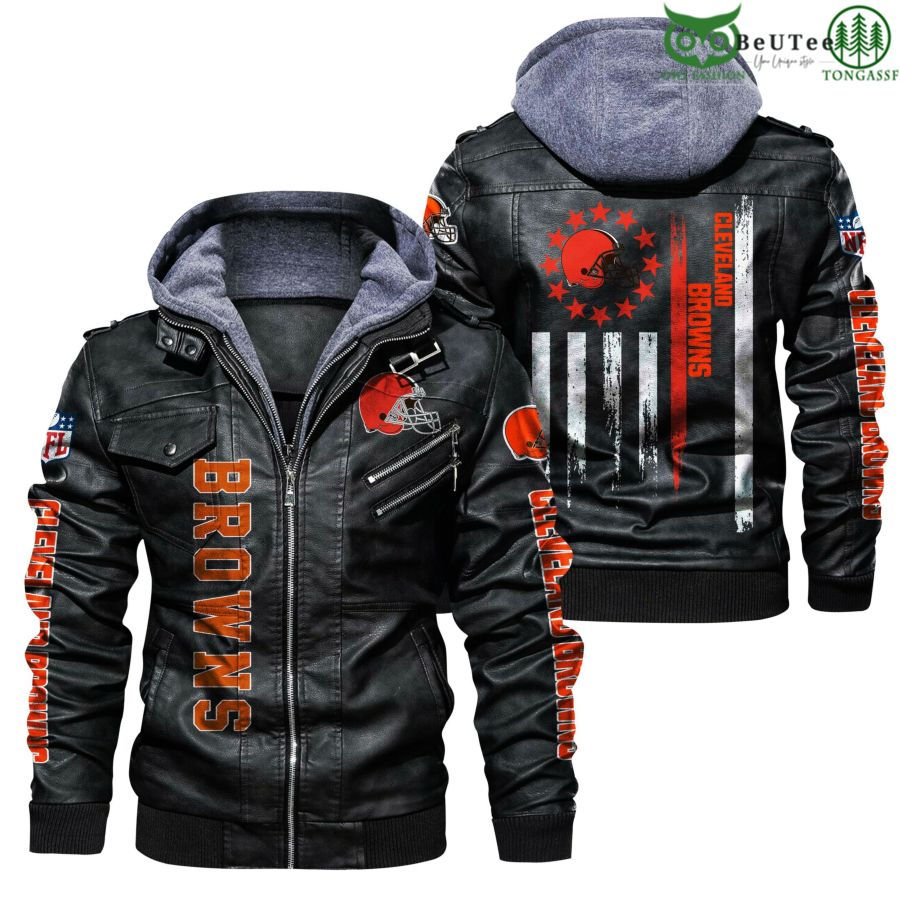 Cleveland Browns NFL National Football League Leather Jacket