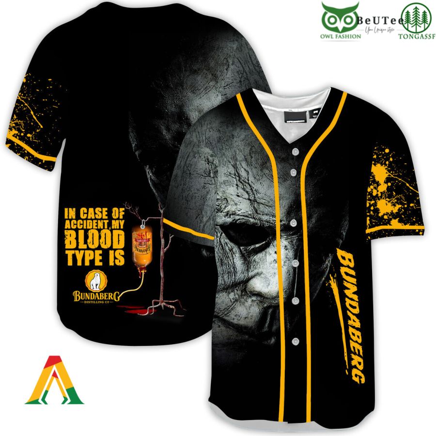 Halloween Horror Michael Myers Bundaberg Rum Baseball Jersey Shirt