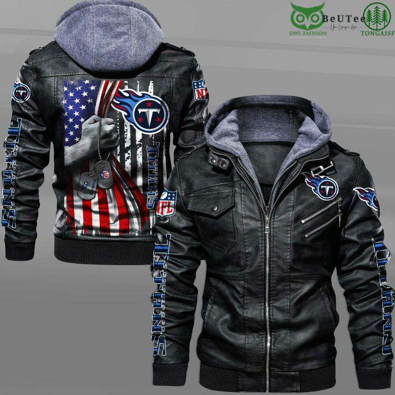 Tennessee Titans American Flag Veteran National Football League NFL 2D Leather Jacket