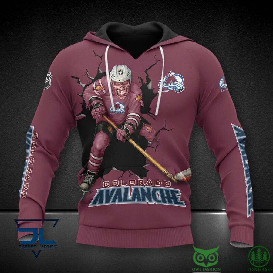 Colorado Avalanche NHL Skull 3D Hoodie Sweatshirt Jacket