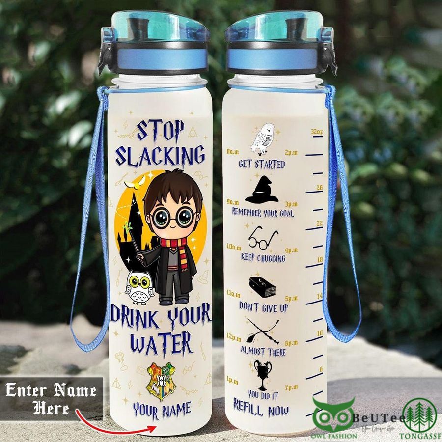 Custom Name Harry Potter Stop Slacking Water Tracker Bottle 
