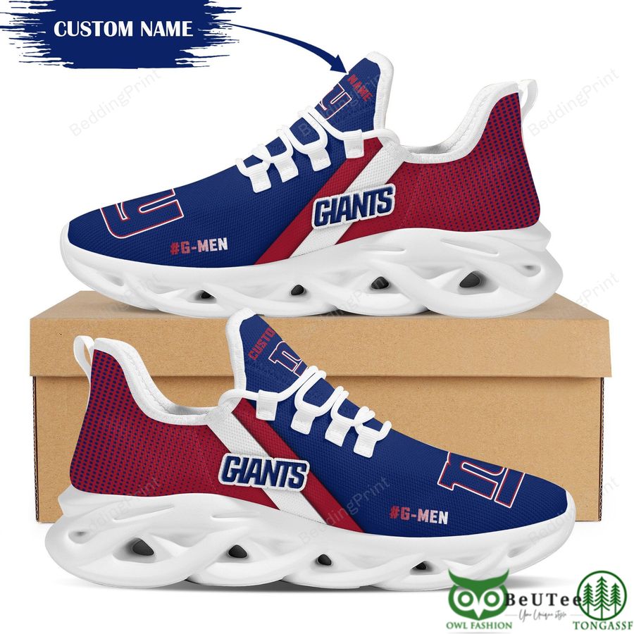 New York Giants Custom Name Max Soul Shoes