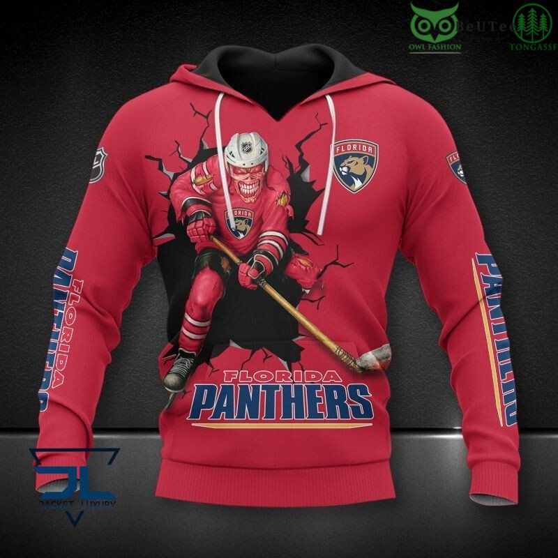Florida Panthers Skull Logo NHL 3D Hoodie Sweatshirt Jacket