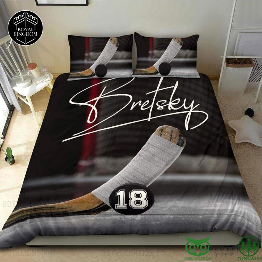 Custom Name Number Ice Hockey Stick Bedding Set