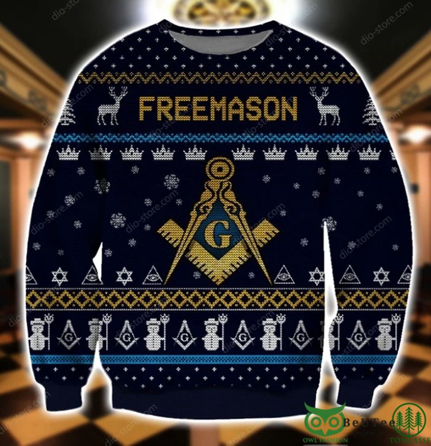 Freemason Symbol 3D Christmas Ugly Sweater