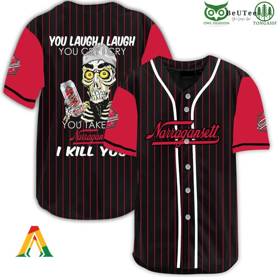Laugh Cry Take My Narragansett Beer I Kill You Halloween Baseball Jersey Shirt