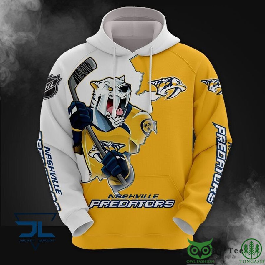Nashville Predators NHL Yellow 3D Printed Hoodie Sweatshirt Tshirt