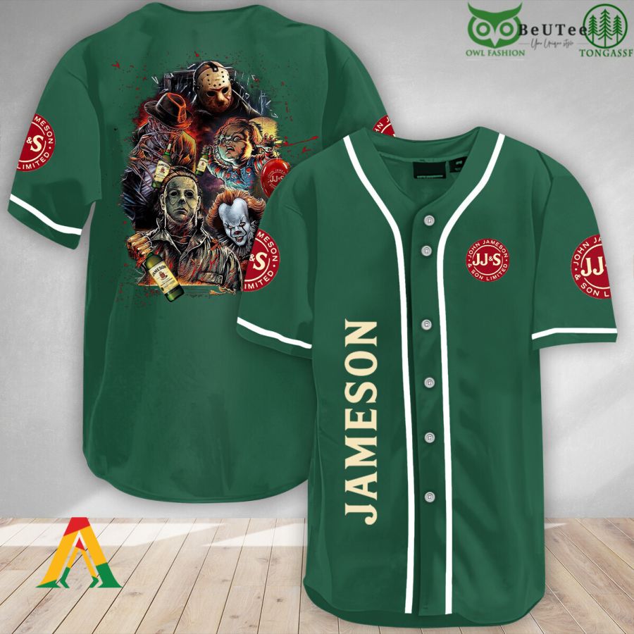 Halloween Horror Characters Jameson Whisky Baseball Jersey Shirt