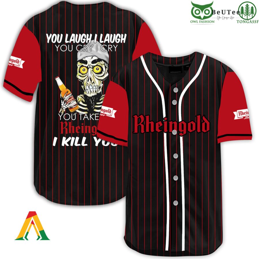 Laugh Cry Take My Rheingold Beer I Kill You Halloween Baseball Jersey Shirt