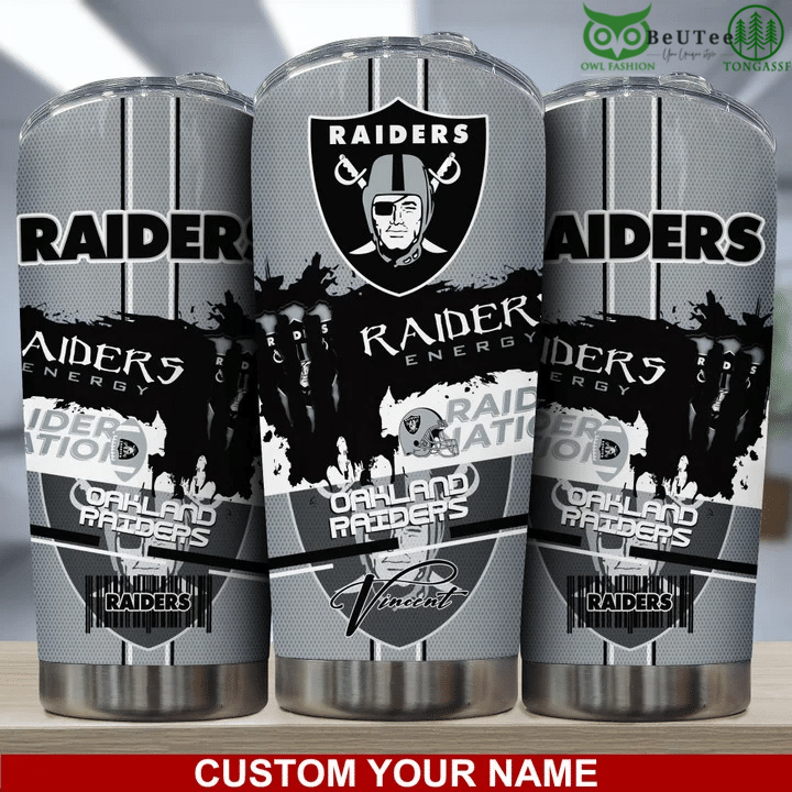 Monster Energy Sponsor Oakland Raiders NFL Personalized Tumbler