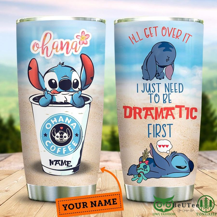 26 Custom Name Stitch Ohana Coffee Stainless Steel Tumbler