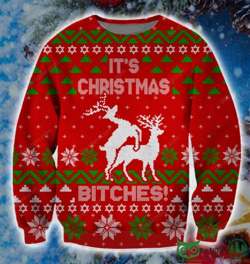 It's Christmas Bitches Symbol 3D Christmas Ugly Sweater