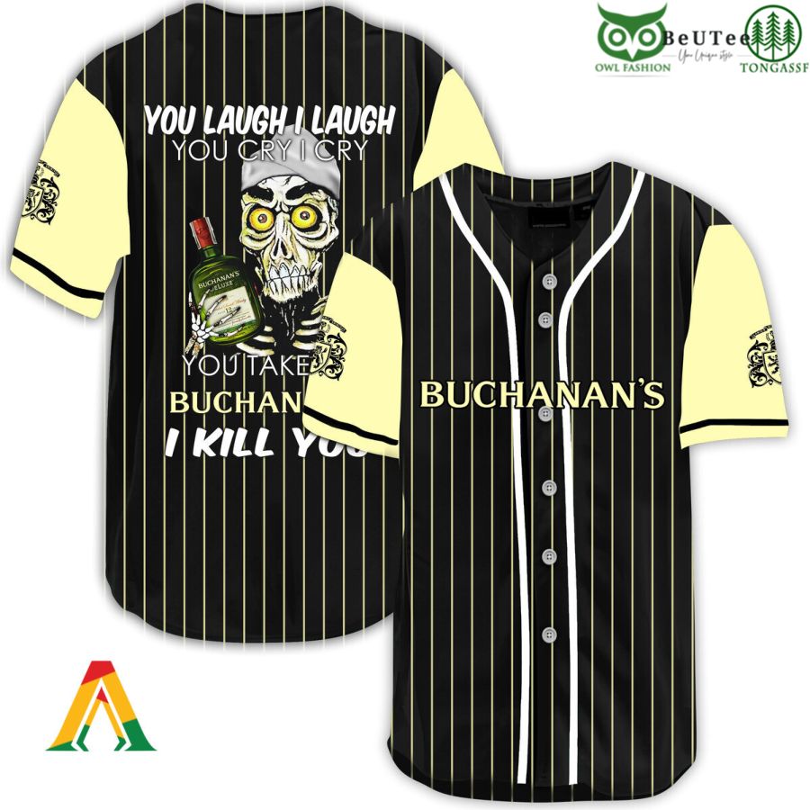 Laugh Cry Take My Buchanan's Whisky I Kill You Halloween Baseball Jersey Shirt