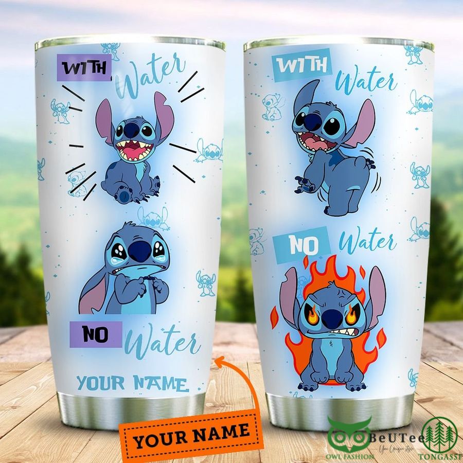 Custom Name Stitch Emotion with Water Stainless Steel Tumbler