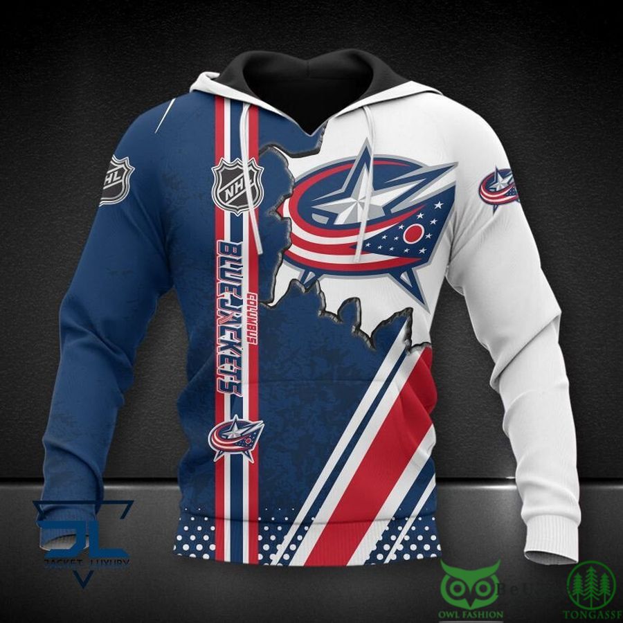 Columbus Blue Jackets NHL Map 3D Hoodie Sweatshirt Jacket