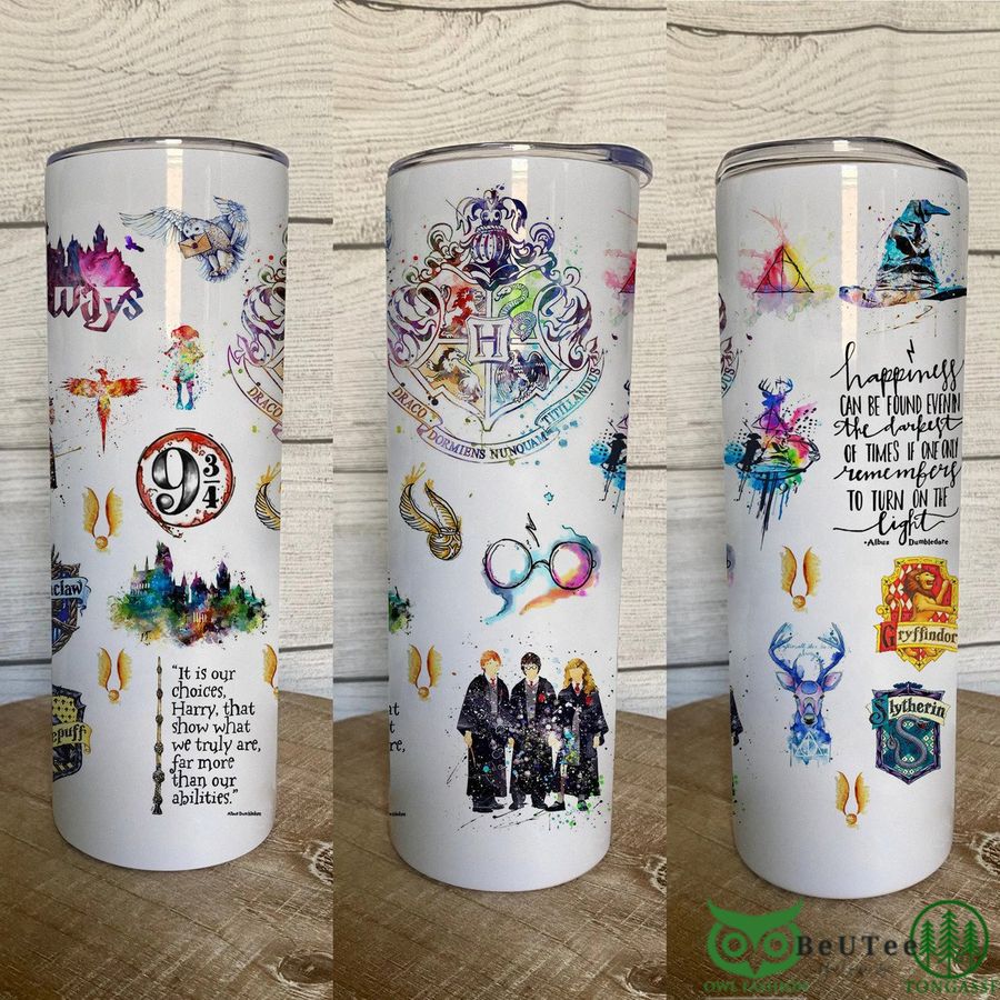 Harry Potter Symbols Harry Ron Hermione Skinny Tumbler 