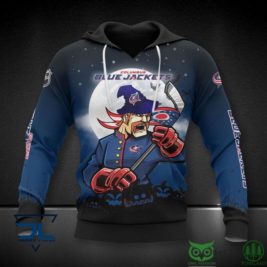 Columbus Blue Jackets NHL Mascot 3D Hoodie Sweatshirt Jacket