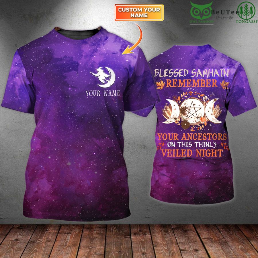 Halloween Blessed Samhain Personalized Name 3D T Shirt 
