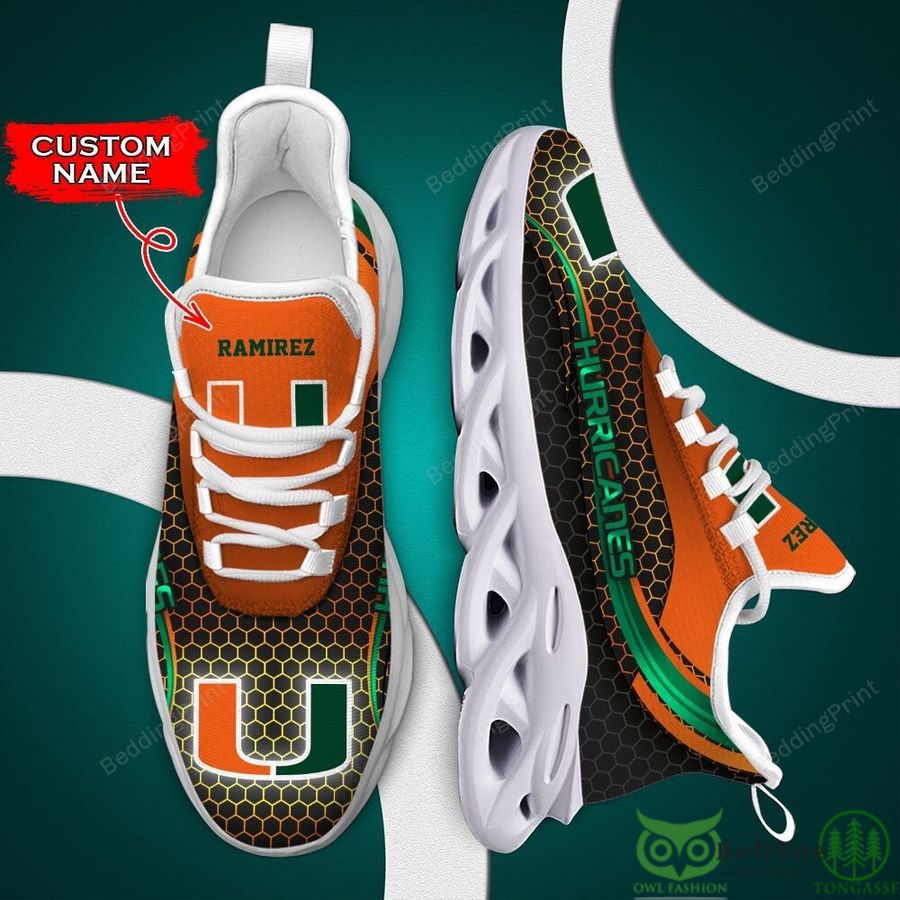 Miami Hurricanes NCAA Custom Name Max Soul Shoes