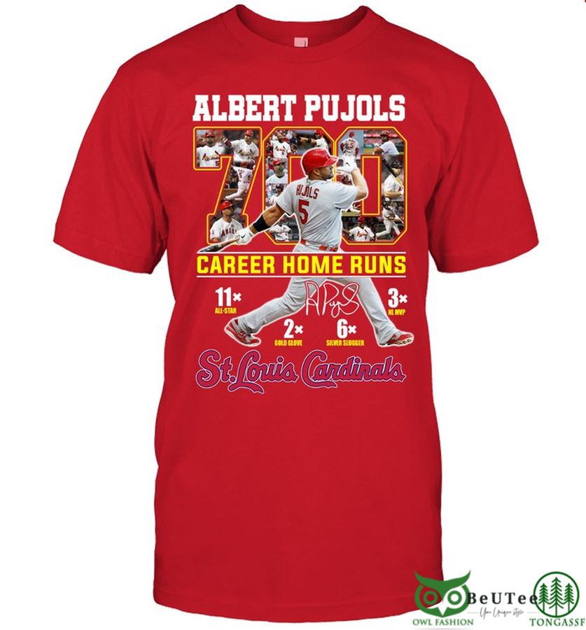 St Louis Cardinals Albert Pujols MLB 700 home runs 2D t shirt