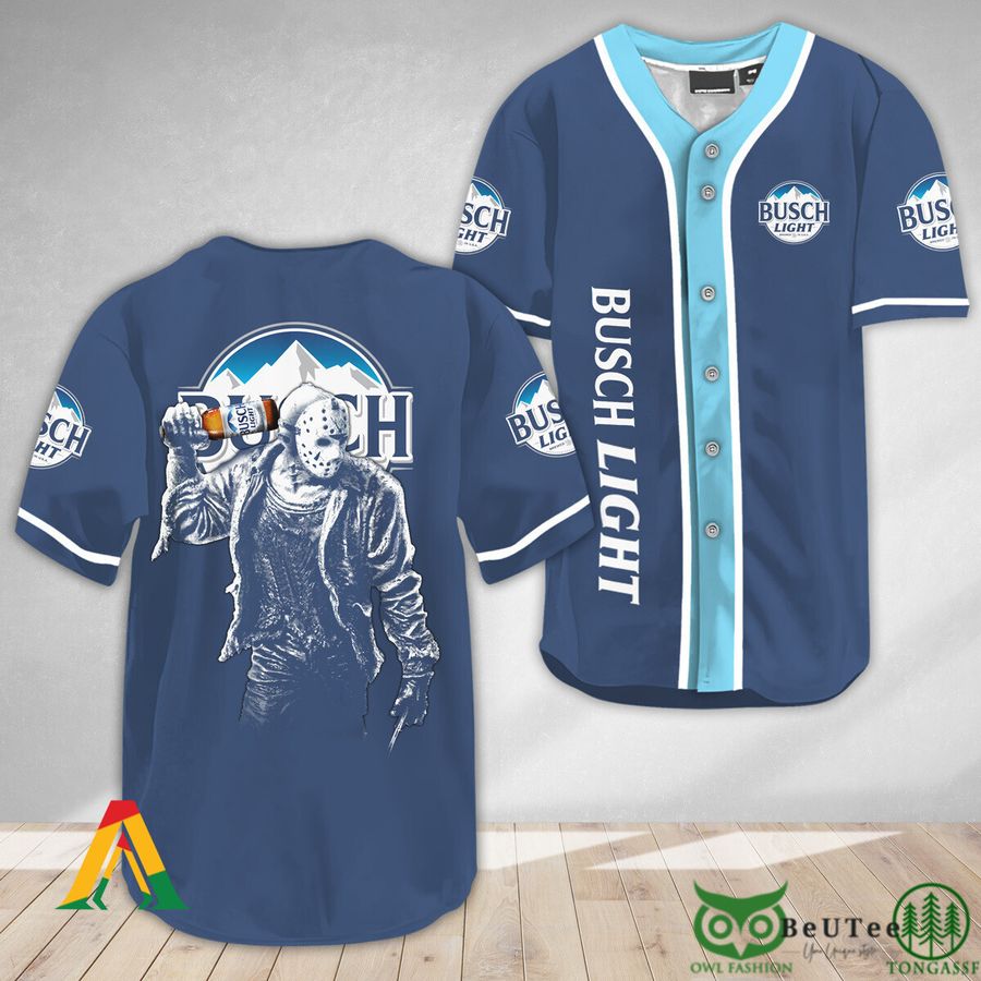 Horror Jason Voorhees Busch Light Halloween Baseball Jersey