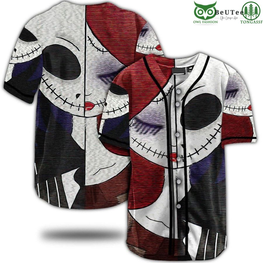 Jack And Sally Halloween Baseball Jersey Shirt