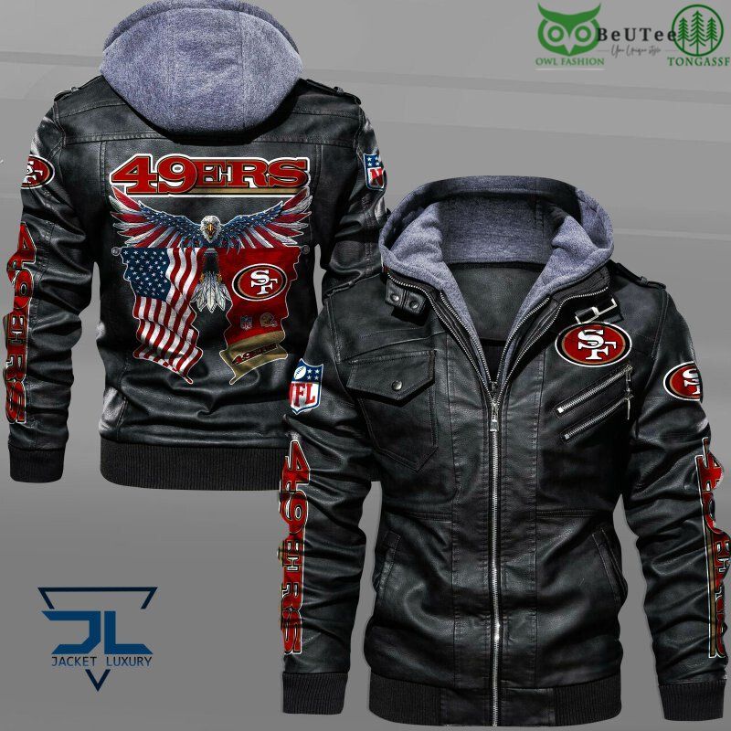 San Francisco 49ers American Eagle Proud National Football League NFL 2D Leather Jacket