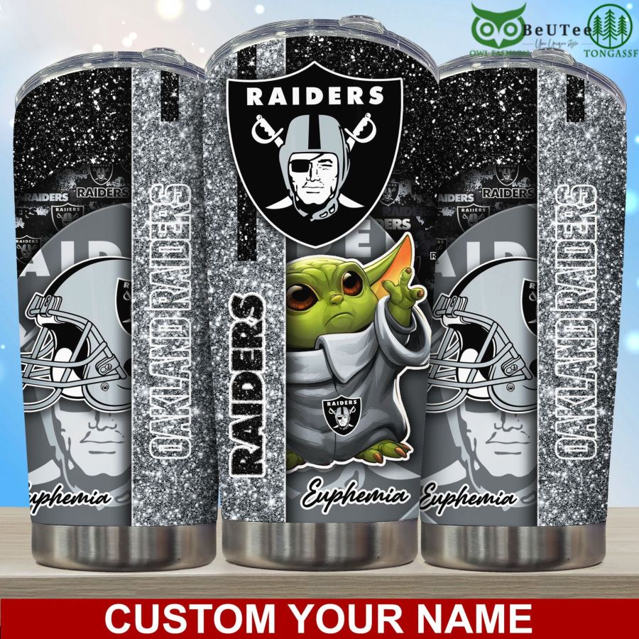 Baby Yoda Star Wars Las Vegas Raiders NFL Personalized Tumbler