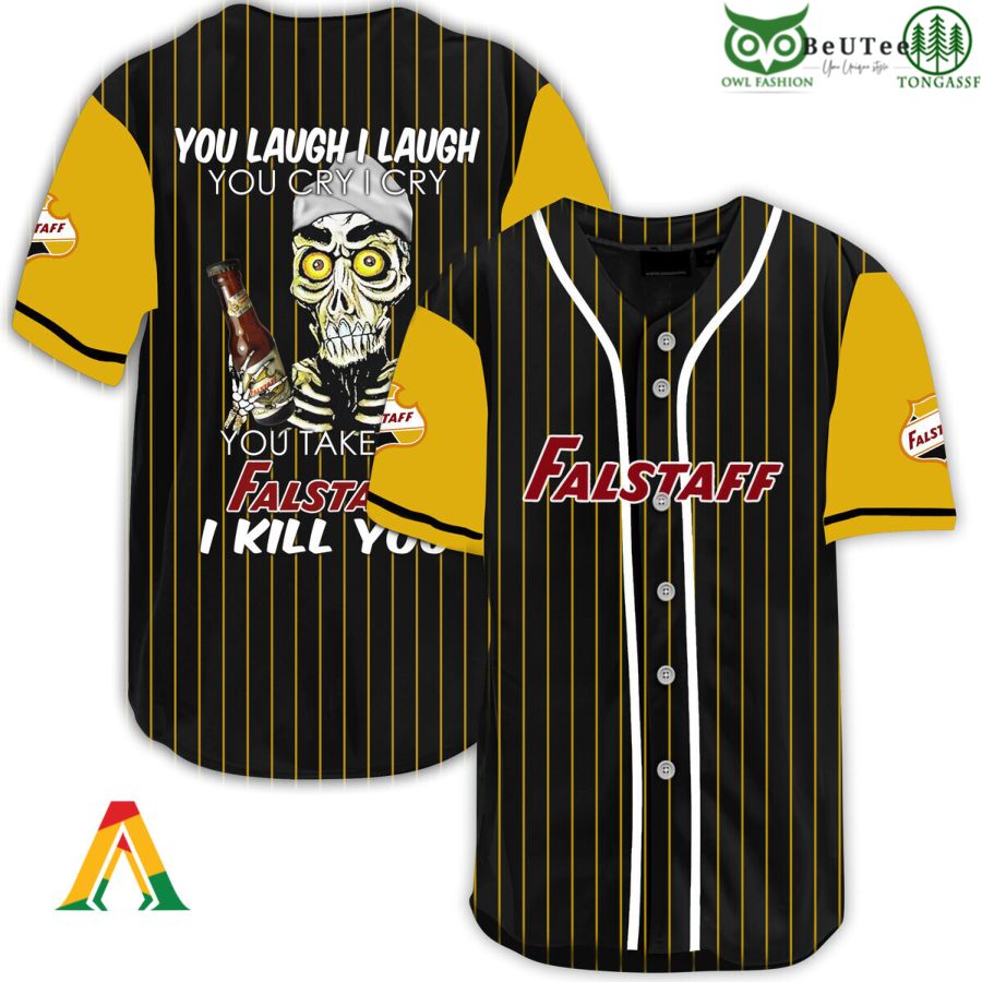 Laugh Cry Take My Falstaff Beer I Kill You Halloween Baseball Jersey Shirt